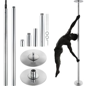 Professional Dancing Pole, Spinning Static Dancing Pole Kit, Portable Removable Pole, 45mm Heavy-Duty Stainless Steel Pole (Steel Pipe Color: Silver, Length Range: 82-108 inches)